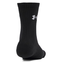 Lot de 3 paires de chaussettes Under Armour Performance Cotton Crew, noir et blanc