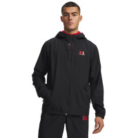 Veste d'entraînement tissée Under Armour Tech Sport, noir et rouge