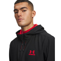 Veste d'entraînement tissée Under Armour Tech Sport, noir et rouge