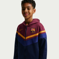 Nike FC Barcelona Sportswear Trainingspak 2026-2027 Kids Donkerblauw Rood Geeloranje