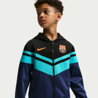 Survêtement Nike FC Barcelona Sportswear 2026-2027 pour Enfants, noir, bleu foncé, bleu sarcelle, jaune doré