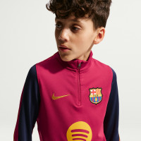 Nike FC Barcelone Strike Survêtement 1/4-Zip 2026-2027 Enfants Rouge Bleu Foncé Jaune