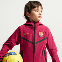 Nike FC Barcelone Tech Woven Survêtement à Capuche Full-Zip 2026-2027 Enfants Rouge Bleu Foncé Jaune