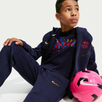 Pantalon de survêtement en polaire Nike FC Barcelona Tech 2026-2027 pour Enfants, bleu foncé, noir, jaune, rouge