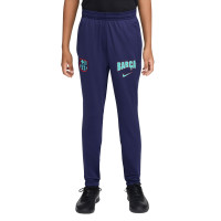 Nike FC Barcelona Strike Trainingsbroek 2026-2027 Kids Donkerblauw Lichtgroen