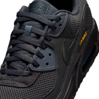 Nike Air Max 90 Premium Baskets Noir Anthracite Bleu Foncé Jaune