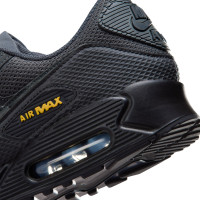 Nike Air Max 90 Premium Baskets Noir Anthracite Bleu Foncé Jaune