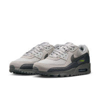 Nike Air Max 90 Premium Baskets Beige Noir Gris Foncé Vert Néon