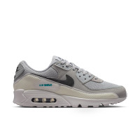 Nike Air Max 90 Premium Baskets Gris Gris Argenté Noir Turquoise