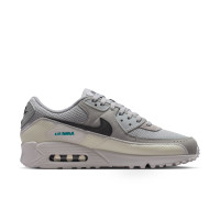 Nike Air Max 90 Premium Baskets Gris Gris Argenté Noir Turquoise