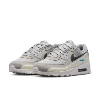 Nike Air Max 90 Premium Baskets Gris Gris Argenté Noir Turquoise