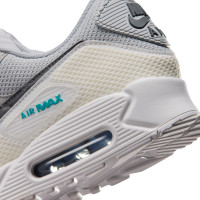 Nike Air Max 90 Premium Baskets Gris Gris Argenté Noir Turquoise
