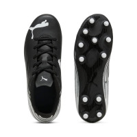 PUMA Attacanto II Gras / Kunstgras Voetbalschoenen (MG) Kids Zwart Wit