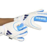 adidas Copa Match Fingersave Gants de Gardien de But Enfants Blanc Bleu Bleu Foncé