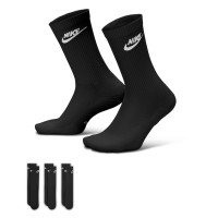 Chaussettes Nike Everyday Elevated Crew, lot de 3, noir et blanc