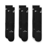 Chaussettes Nike Everyday Elevated Crew, lot de 3, noir et blanc