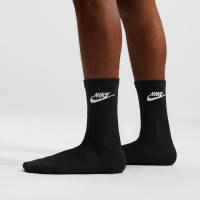 Chaussettes Nike Everyday Elevated Crew, lot de 3, noir et blanc