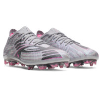 Under Armour Shadow Elite 4 Mach Chaussures de Foot Gazon Naturel (FG) Gris Noir Rose