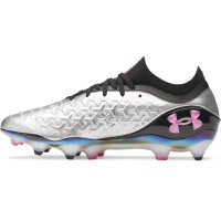 Under Armour Magnetico Elite 6 RCS Gras Voetbalschoenen (FG) Zwart Metallic Silver Felroze