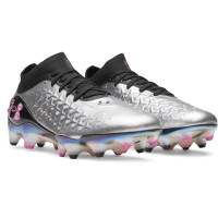 Under Armour Magnetico Elite 6 RCS Gras Voetbalschoenen (FG) Zwart Metallic Silver Felroze