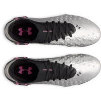 Under Armour Magnetico Elite 6 RCS Gras Voetbalschoenen (FG) Zwart Metallic Silver Felroze