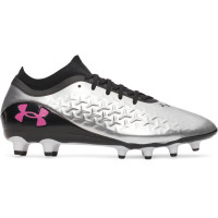 Under Armour Magnetico Pro 6 Gras Voetbalschoenen (FG) Zwart Metallic Silver Felroze