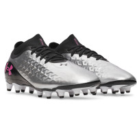 Under Armour Magnetico Pro 6 Gras Voetbalschoenen (FG) Zwart Metallic Silver Felroze