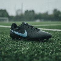 Nike Tiempo Legend 10 Academy IJzeren-Nop Voetbalschoenen (SG) Anti-Clog Zwart Lichtblauw