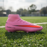 Nike Zoom Mercurial Superfly 10 Academy Gras / Kunstgras Voetbalschoenen (MG) Roze Felrood Lichtblauw