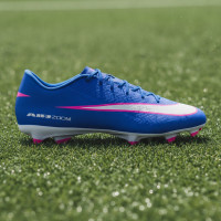 Nike Zoom Mercurial Vapor 16 Academy Gazon Naturel Artificiel Chaussures de Foot (MG) Bleu Blanc Rose Vif