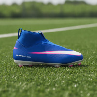 Nike Zoom Mercurial Superfly 10 Academy Gazon Naturel Artificiel Chaussures de Foot (MG) Enfants Bleu Blanc Rose Vif