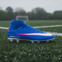 Nike Zoom Mercurial Superfly 10 Academy Crampons Vissés Chaussures de Foot (SG) Bleu Blanc Rose Vif