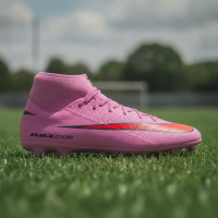 Nike Zoom Mercurial Superfly 10 Academy Crampons Vissés Chaussures de Foot (SG) Rose Rouge Vif Bleu Clair