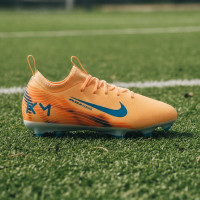 Nike Zoom Mercurial Vapor 16 Mbappé Academy Gras / Kunstgras Voetbalschoenen (MG) Kids Lichtoranje Turquoise