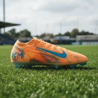 Nike Zoom Mercurial Vapor 16 Mbappé Elite Gras Voetbalschoenen (FG) Lichtoranje Turquoise