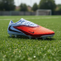 Nike Phantom 6 Low Elite Gras Voetbalschoenen (FG) Lichtblauw Felrood Zwart