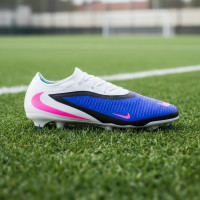 Nike Phantom 6 Low Pro Gazon Naturel Chaussures de Foot (FG) Bleu Blanc Rose Vif