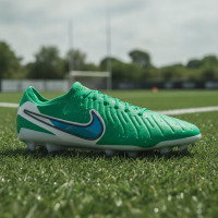 Nike Tiempo Legend 10 Elite Gazon Naturel Chaussures de Foot (FG) Vert Blanc Bleu