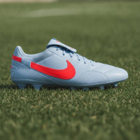 Nike Premier III Gazon Naturel Chaussures de Foot (FG) Bleu Clair Rouge Vif