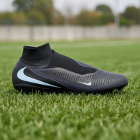 Nike Phantom 6 High Pro Gras Voetbalschoenen (FG) Zwart Lichtblauw