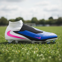 Nike Phantom 6 High Pro Gras Voetbalschoenen (FG) Blauw Wit Felroze