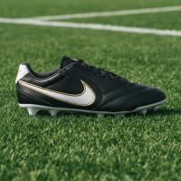 Nike Tiempo Ligera Pro Gras Voetbalschoenen (FG) Zwart Wit Goud
