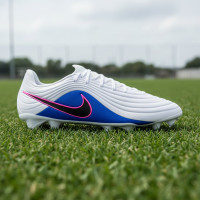 Nike Tiempo Maestro Academy Gazon Naturel Artificiel Chaussures de Foot (MG) Blanc Bleu Rose Vif