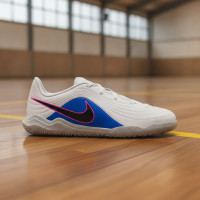Nike Tiempo Maestro Club Chaussures de Foot en Salle (IN) Enfants Blanc Bleu Rose Vif