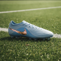 Nike Tiempo Maestro LV8 Elite Gazon Naturel Chaussures de Foot (FG) Bleu Clair Bleu-Violet Bronze