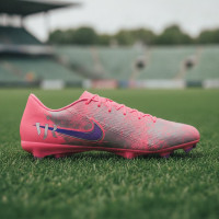Nike Zoom Mercurial Vapor 16 Vinicius Júnior Academy Gazon Naturel Artificiel Chaussures de Foot (MG) Rose Vif Mauve Argenté