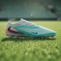 Nike Phantom 6 Low Elite Gras Voetbalschoenen (FG) Zilver Turquoise Oranje Blauw