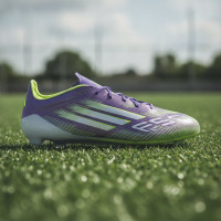 adidas F50 Elite Gazon Naturel Chaussures de Foot (FG) Mauve Blanc Néon Jaune