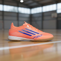 adidas F50 League Chaussures de Foot en Salle (IN) Orange Bleu Blanc