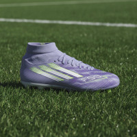 adidas F50 Sparkfusion League Gazon Naturel Artificiel Chaussures de Foot (MG) Femmes Mauve Jaune